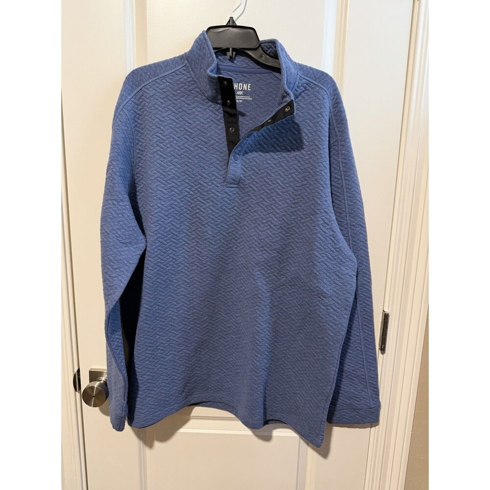 Rhone Weekender Pullover Men’s XL Ocean Blue Heather Quilted Snap NWT $138